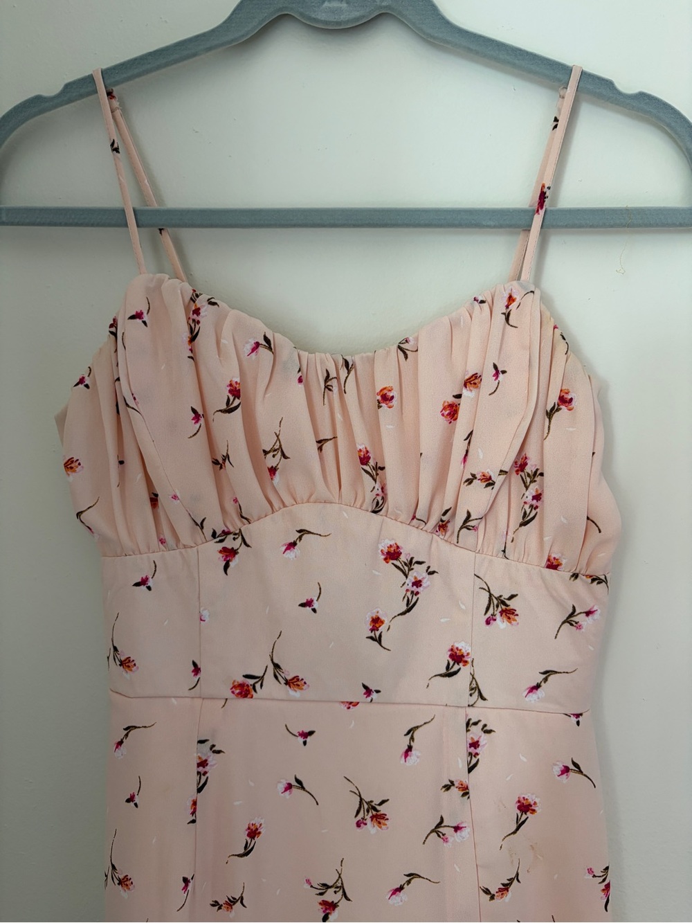 Floral Pink Spaghetti Strap Women's Dress
